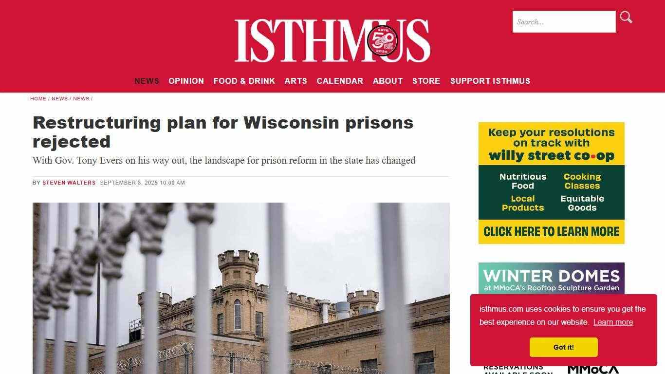 Restructuring plan for Wisconsin prisons rejected - Isthmus | Madison, Wisconsin
