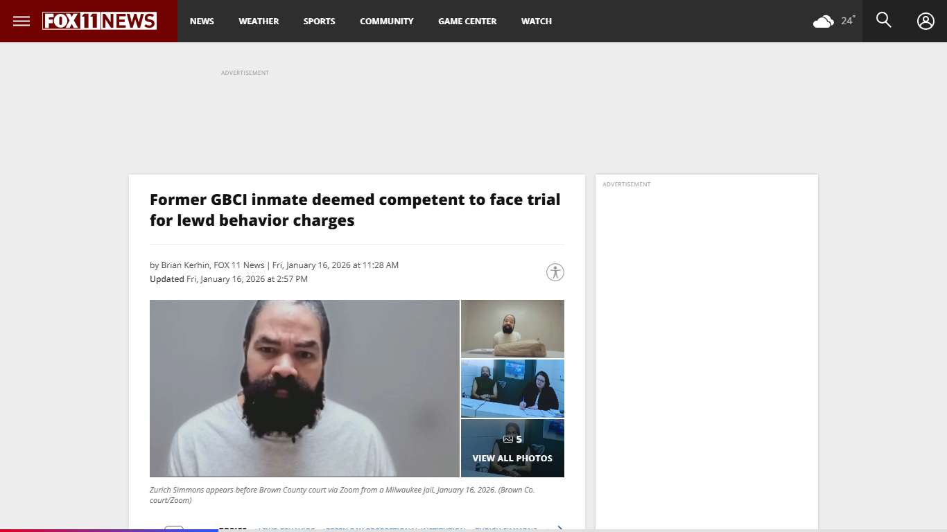 Former GBCI inmate deemed competent to face trial for lewd behavior charges