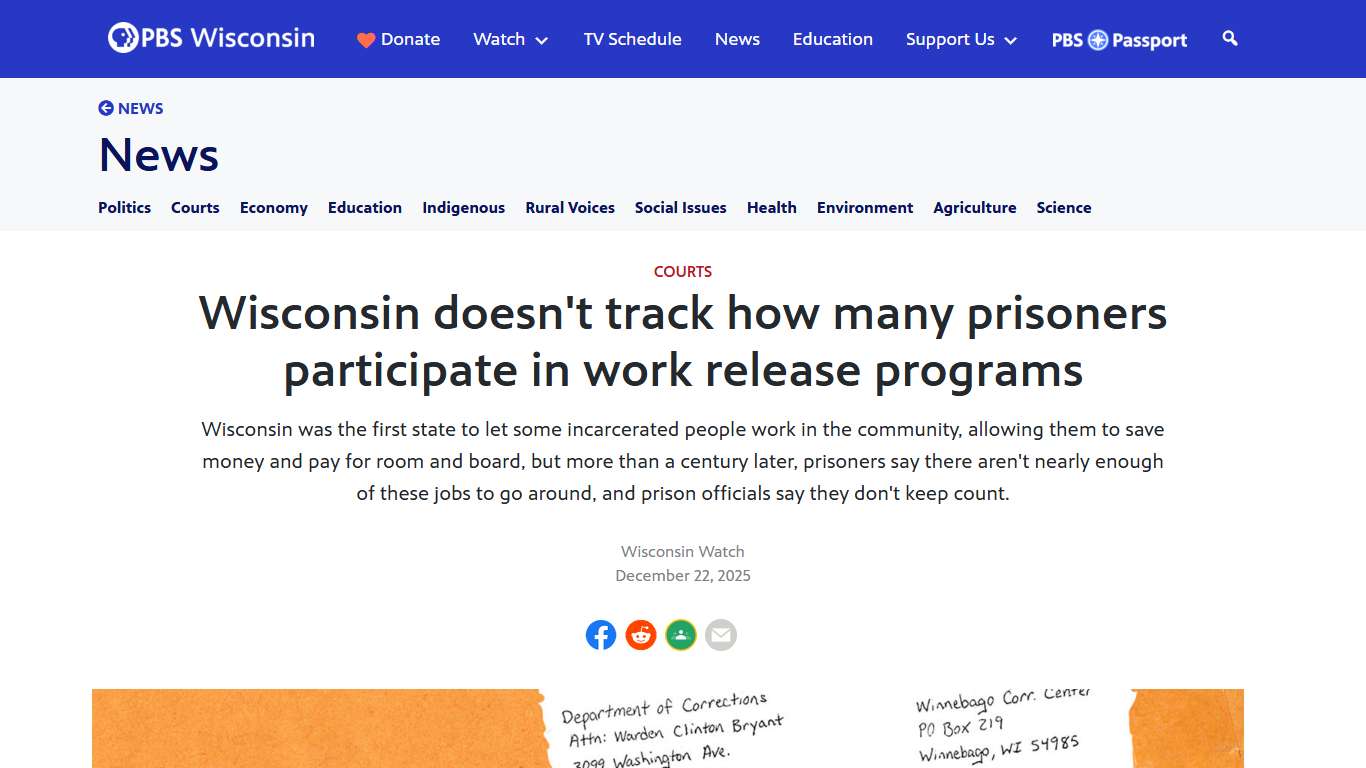 Wisconsin doesn't track how many prisoners participate in work release programs